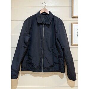 DKNY Bomber Jacket Men's Pockets Zip Front Nylon Lined XL Minimalist Casual